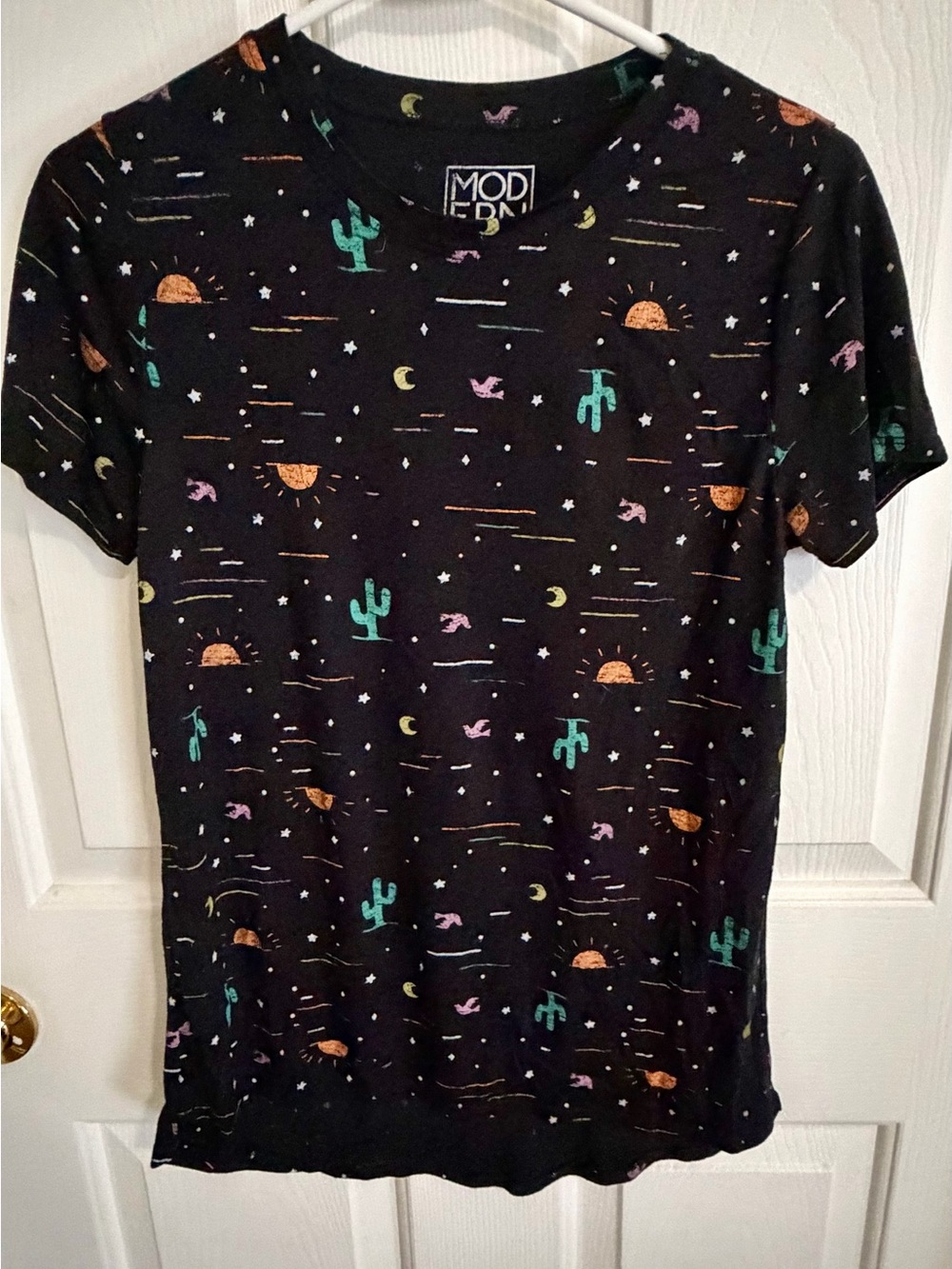 Modern Lux Black Desert Print Crewneck T-Shirt